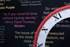 clock and quote